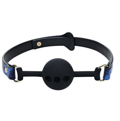 Bâillon-Boule Florence 41mm Bleu sur fun et plaisirs - vente de sextoys pas cher