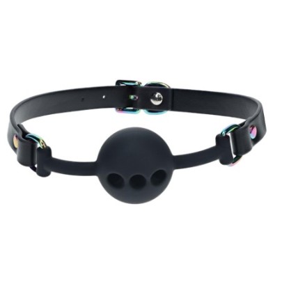 Bâillon-Boule Venise 41mm Noir sur fun et plaisirs - vente de sextoys pas cher