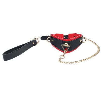 Collier-Laisse Milan Noir et Rouge sur fun et plaisirs - vente de sextoys pas cher