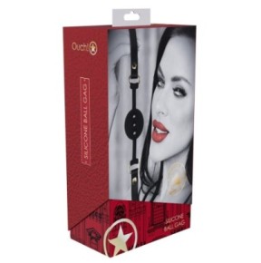 Bâillon-Boule Milan 41mm Noir et Rouge