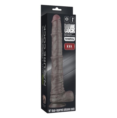 Gode en silicone IKSEL COCK 34 x 6 cm Marron