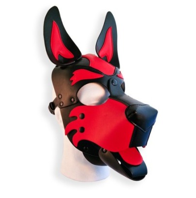 Cagoule Puppy Hood Noire et Rouge sur fun et plaisirs - vente de sextoys pas cher