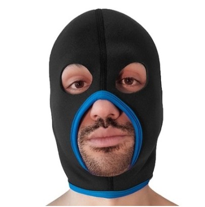 Cagoule Eyes Face Brutus Noire-Bleue sur fun et plaisirs - vente de sextoys pas cher