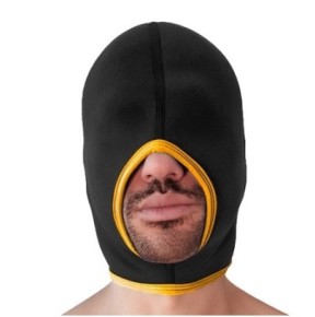 Cagoule Face Fucker Brutus Noire-Jaune sur fun et plaisirs - vente de sextoys pas cher