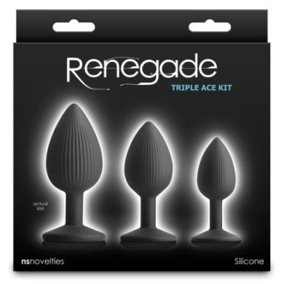 Lot de 3 Plugs Triple Ace Noirs