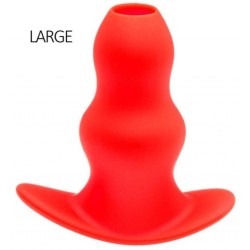 Plug Tunnel Stretch Rouge Large 15 x 7cm- Plugs Tunnels en stock sur Fun et plaisirs