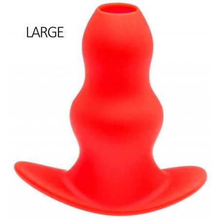 Plug Tunnel Stretch Rouge Large 15 x 7cm- Plugs Tunnels en stock sur Fun et plaisirs