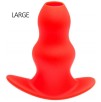 Plug Tunnel Stretch Rouge Large 15 x 7cm