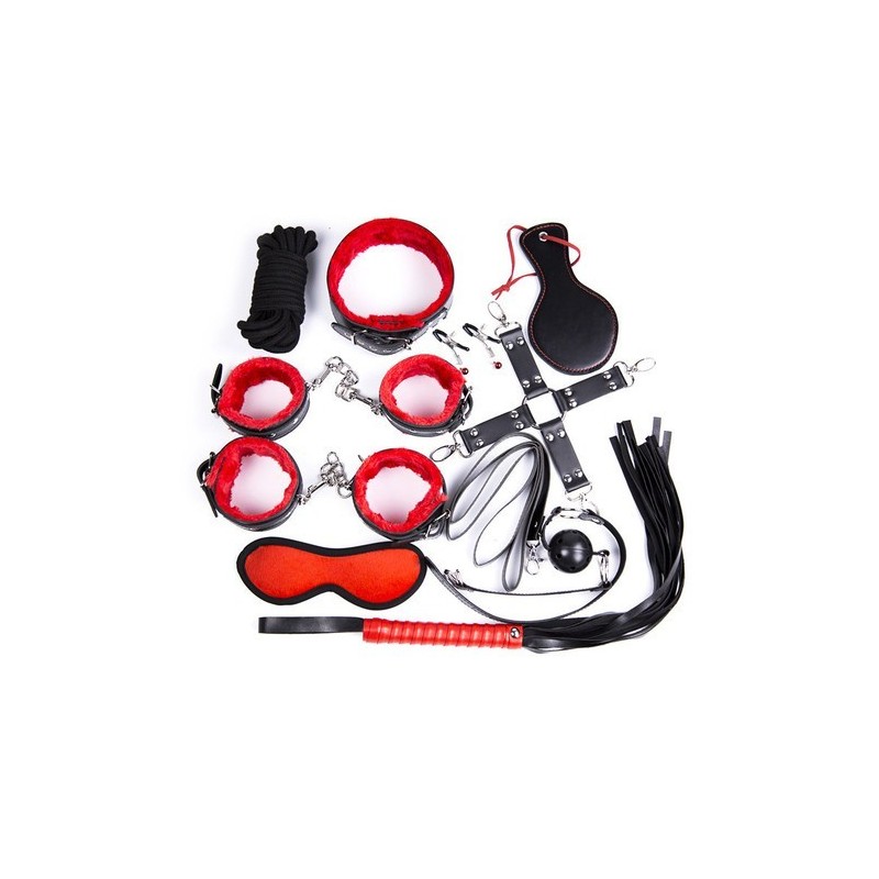 Pack Bondage SM 10 pièces Rouge