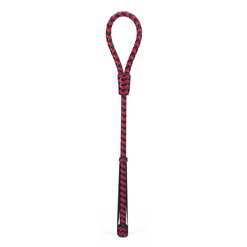 Cravache Round 50cm Noir-Rouge