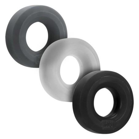 Lot de 3 cockrings Huj Dark- Cockrings Flexibles en stock sur Fun et plaisirs