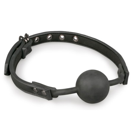 Baillon flexible avec boule silicone Noir- Baillons BDSM en stock sur Fun et plaisirs