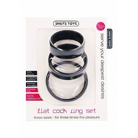 Pack de 3 cockrings en silicone Flat Cocks