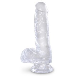 Gode transparent king Cock 13.5 x 3.5cm- GODE TRANSPARENT en stock sur Fun et plaisirs