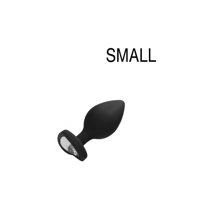 Plug Bijou Anal silicone Heart Noir 6 x 2.8 cm