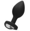 Plug Bijou Anal silicone Heart Noir 6 x 2.8 cm