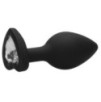 Plug Bijou Anal silicone Heart Noir 6 x 2.8 cm