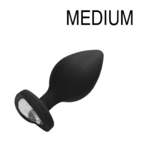 Plug Bijou Anal Silicone Heart Noir 7 x 3.5 cm- Bijoux Anal en stock sur Fun et plaisirs