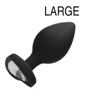 Plug Bijou Anal silicone Heart Noir 8 x 4 cm- Bijoux Anal en stock sur Fun et plaisirs