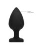 Plug Bijou Anal silicone Heart Noir 8 x 4 cm