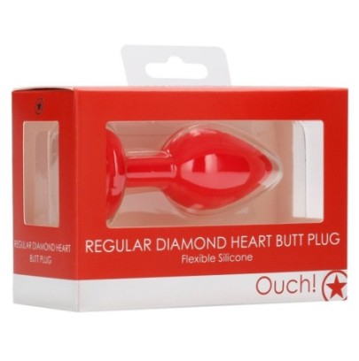 Plug Bijou Anal Silicone Heart Rouge 6 x 2.8 cm