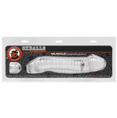 Gaine pour pénis Muscle Oxballs 24 x 5 cm transparente