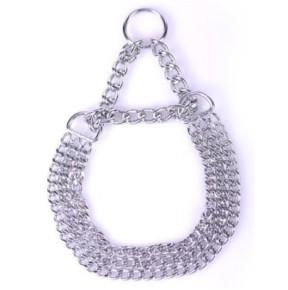 Collier 3 Chaînes en Métal- Colliers & Laisses en stock sur Fun et plaisirs