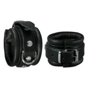 Menottes en cuir pour poignets 5cm Noir- Menottes en stock sur Fun et plaisirs